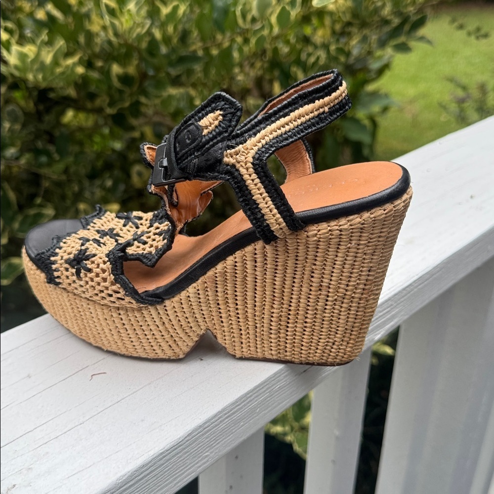 Clergerie Paris Dara Raffia platform sandals made in Morocco - Picture 2 of 15